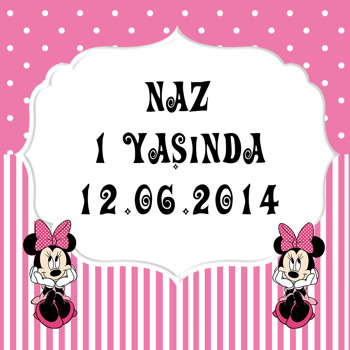 Pembe Minnie Mouse Doğum Günü   Kare Parti Afiş