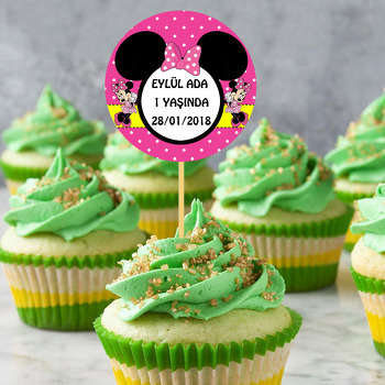 Pembe Minnie MouseTemalı Kürdan Süs