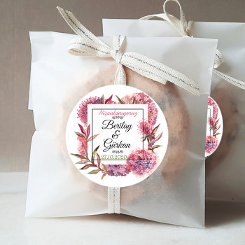 Pembe Ortanca Temalı Söz Nişan Nikah Sticker