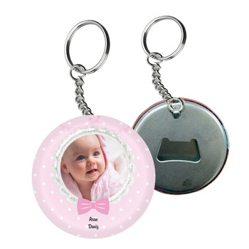 Pembe Papyon Temalı Bebek Arkası Açacak Anahtarlık