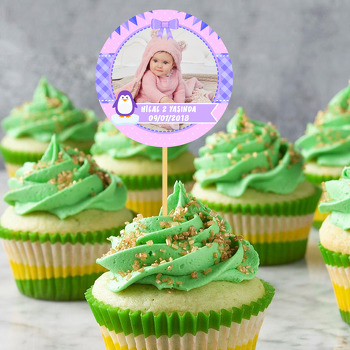 Pembe Penguen Temalı Resimli Kürdan Süs