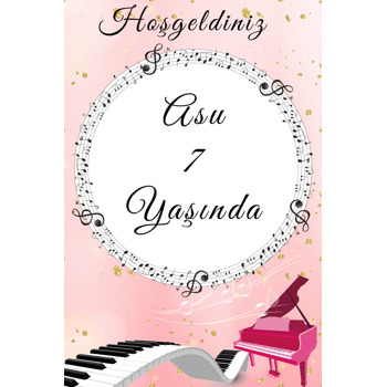 Pembe Piyano Temalı Doğum Günü Afiş