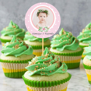 Pembe Puantiyeli Temalı Parti Kürdan Süs