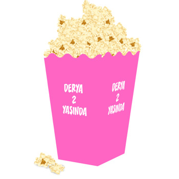 Pembe Renk Temalı Popcorn Kutusu