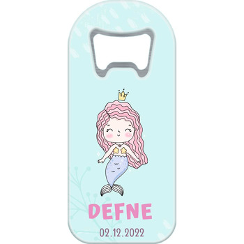 Pembe Saçlı Denizkızı Prenses Temalı Uzun Magnet Açacak