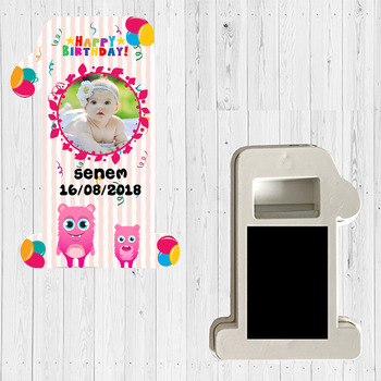 Pembe Sevimli Canavarlar Temalı Doğum Günü Magnet Açacak