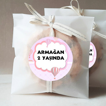 Pembe Soft Uçan Balonlar Temalı Doğum Günü Sticker