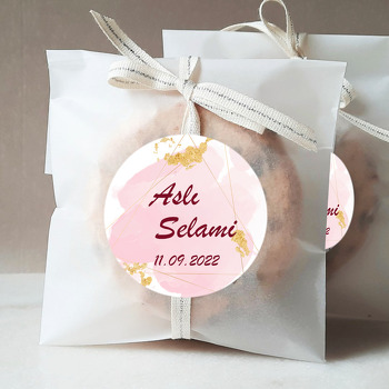 Pembe Suluboya Fonda Gold Simler Temalı Sticker
