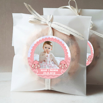 Pembe Tavşan Temalı Resimli Sticker