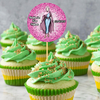 Pembe Tesettürlü Gelin Temalı Parti Kürdan Süs