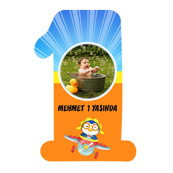 Penguen ile Planör Temalı Doğum Günü Magnet