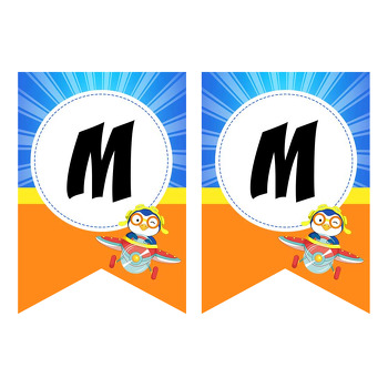 Penguen ile Planör Temalı Flama Banner