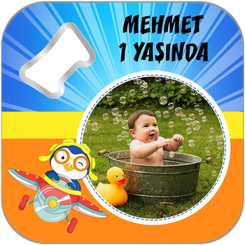 Penguen ile Planör Temalı Kare Magnet Açacak