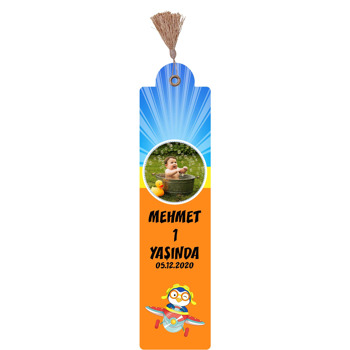 Penguen ile Planör Temalı Kitap Ayracı