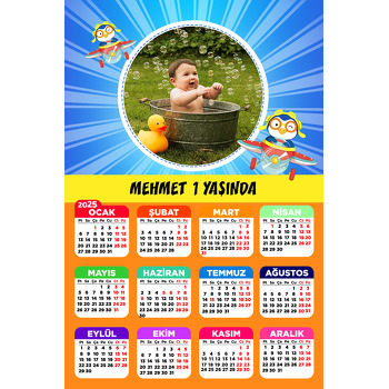 Penguen ile Planör Temalı Takvim Magnet