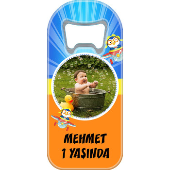 Penguen ile Planör Temalı Uzun Resimli Magnet Açacak