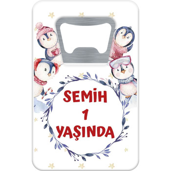 Penguen Partisi Temalı Dikdörtgen Magnet Açacak