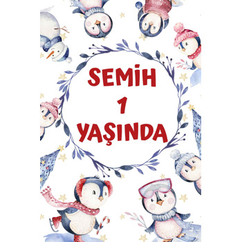 Penguen Partisi Temalı Doğum Günü Afiş