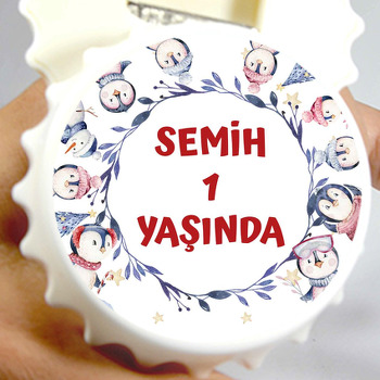 Penguen Partisi Temalı Kapak Şekilli Magnet Açacak