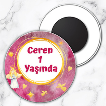 Peri Temalı Daire Plastik Magnet