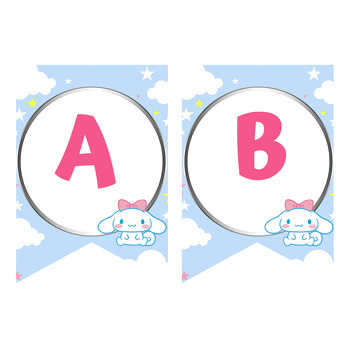 Cinnamoroll Pembe Kurdele Temalı Flama Banner