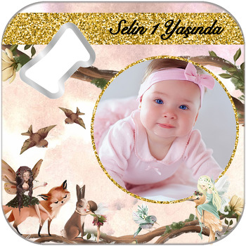 Peri ve Sevimli Hayvanlar Temalı Kare Magnet Açacak