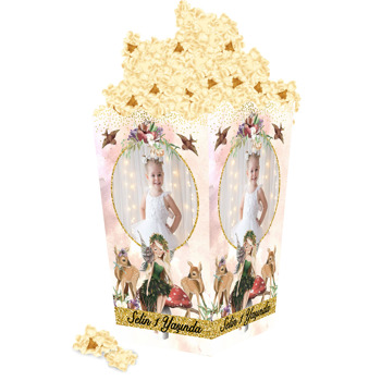 Peri Ve Sevimli Hayvanlar Temalı Popcorn Kutusu