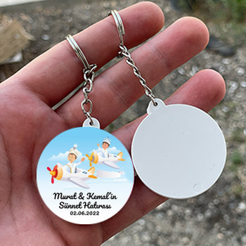 Pilot Sünnet Çocukları Temalı Daire Plastik Anahtarlık