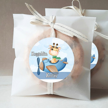 Planör ile Zürafa Temalı Sticker