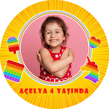 Popit Temalı Akrilik Daire Magnet