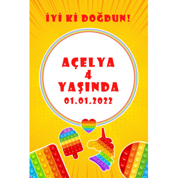 Popit Temalı Temalı Doğum Günü Afiş