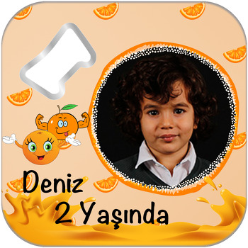 Portakal Temalı Kare Magnet Açacak