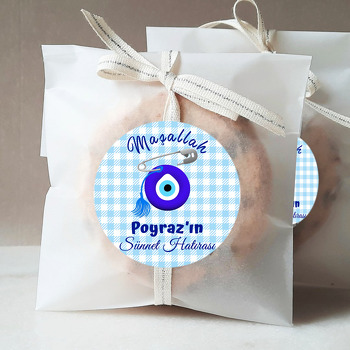 Pötikare Mavi Fonda Nazarlık ile Sünnet Temalı Sticker