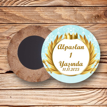 Prens Temalı Ahşap Daire Magnet