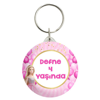 Barbie ile Pembe Balonlar Temalı Anahtarlık