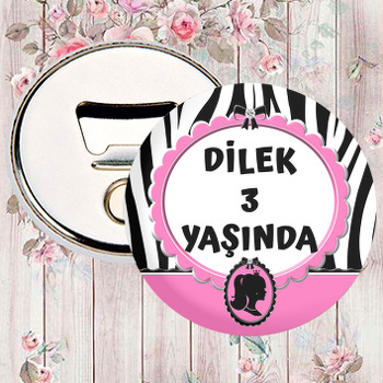 Prenses ile Zebra Fon Temalı Magnet Açacak