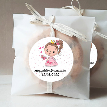 Prenses Kız Temalı Hoşgeldin Bebek Sticker