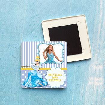 Prenses Temalı Plastik Kare Magnet