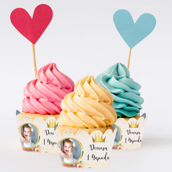 Prenses ve Flamingo Temalı Cupcake Sargısı