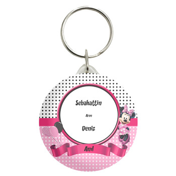 Puantiyeli Minnie Mouse Temalı  Anahtarlık