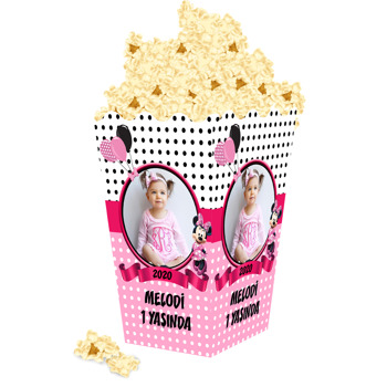Puantiyeli Minnie Mouse Temalı Popcorn Kutusu