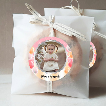 Puantiyeli Sarı Pembe Balonlar Temalı Sticker