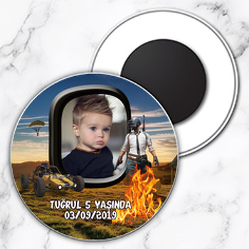 Pubg Temalı Resimli Daire Plastik Magnet