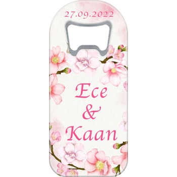 Pudra Pembe Bahar Çiçekleri Temalı Uzun Magnet Açacak