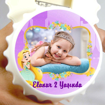 Rapunzel Temalı Resimli Kapak Şekilli Magnet Açacak