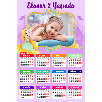 Rapunzel Temalı Takvim Magnet