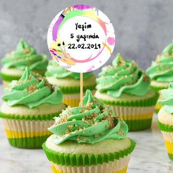 Renkli Boyalar Temalı Kürdan Süs