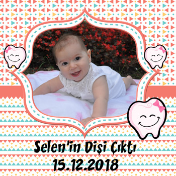 Renkli Çerçeveli Diş Buğdayı   Kare Parti Afiş