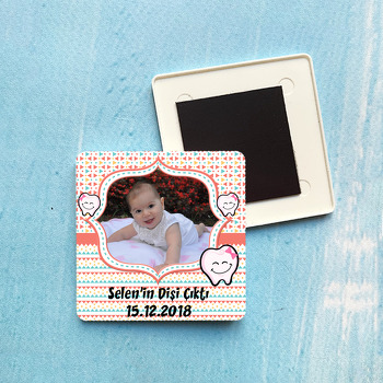 Renkli Çerçeveli Diş Buğdayı Plastik Kare Magnet