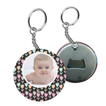 Renkli Çiçekler Temalı Resimli Arkası Açacak Anahtarlık